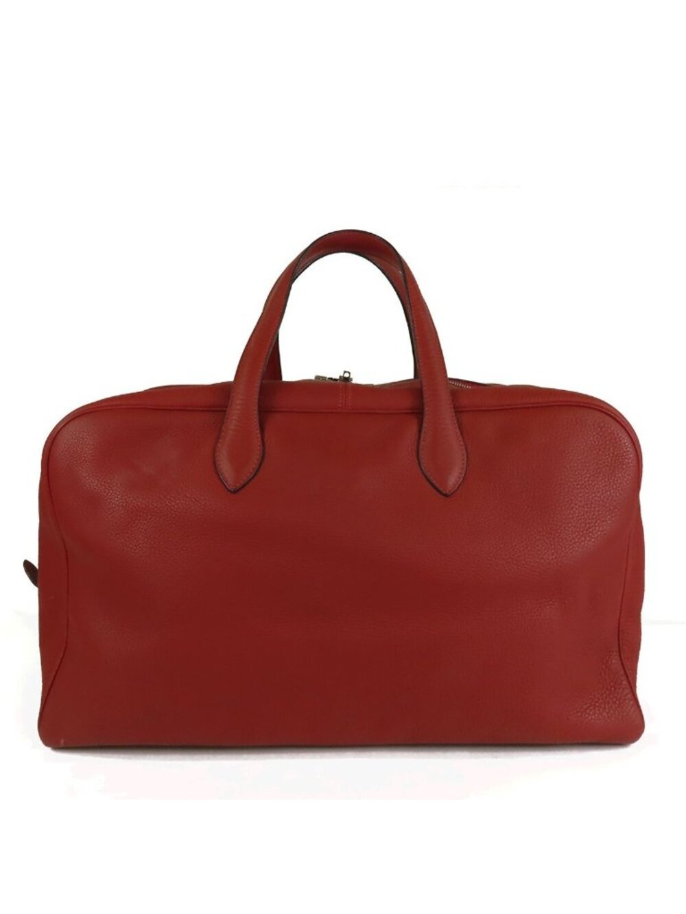 Hermes Viktoriia 50 Rouge Ash Silver Taurillon Boston Bag